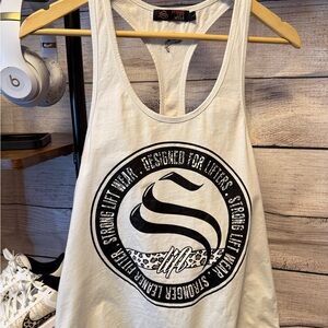 Strong Lift Wear White Tank Size Large